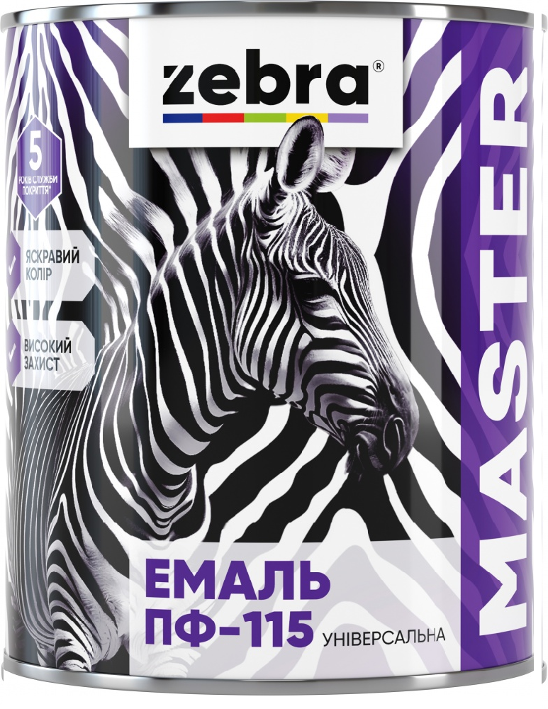 Емаль універсальна алкідна ZEBRA MASTER білий глянець 0,8 кг